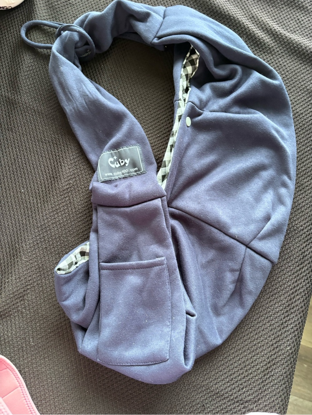 Cuby reversible small dog and cat Navy Sling Soft Carrier